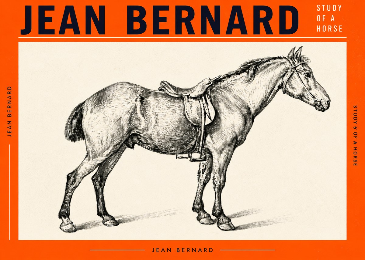 Jean Bernard Study of a Horse X No3 - Plakat