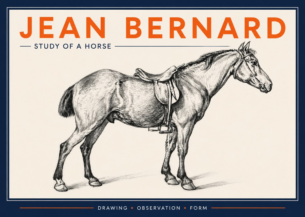 Jean Bernard Study of a Horse X No4 - Plakat