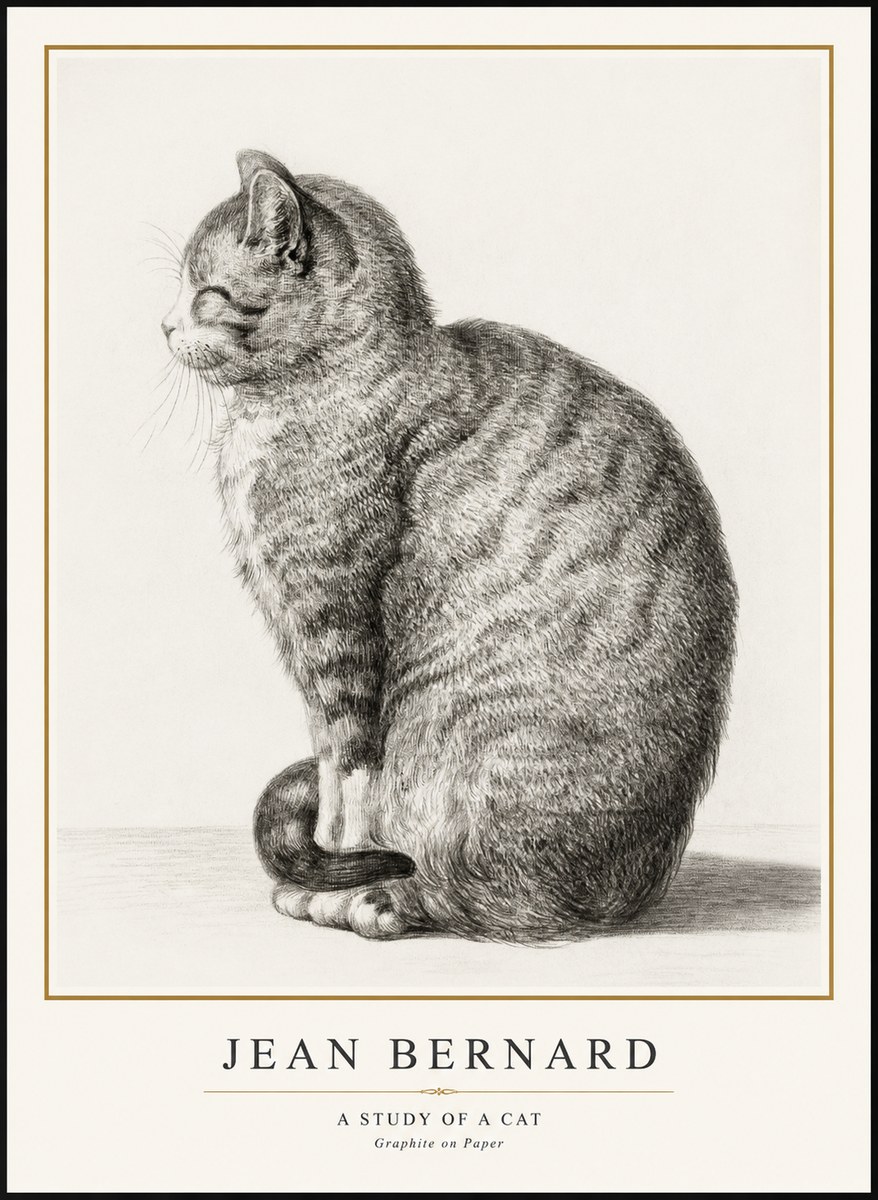 Jean Bernard Cat in Profile No3 - Plakat