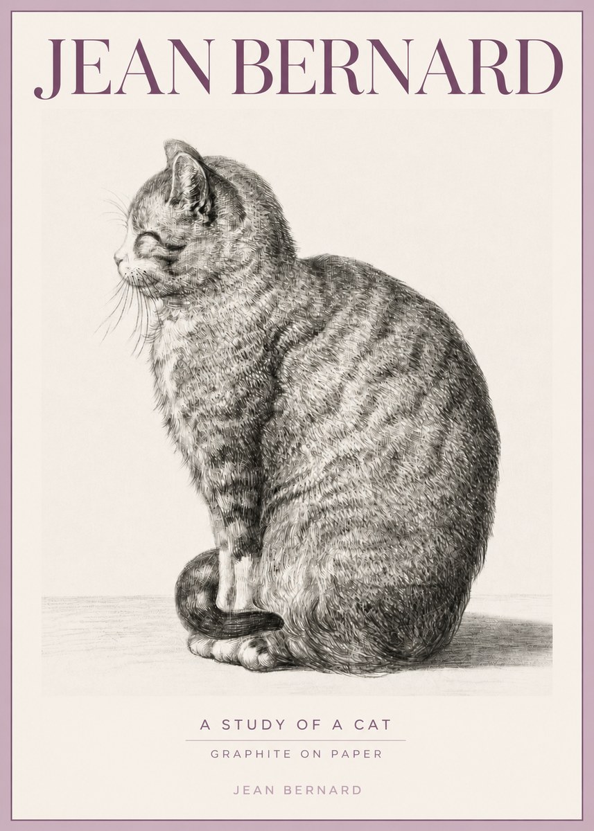 Jean Bernard Cat in Profile No5 - Plakat