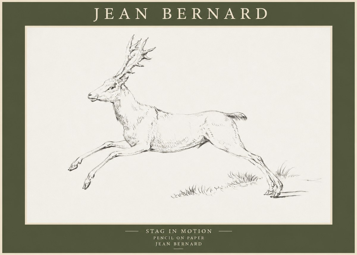 Jean Bernard Stag in Motion No1 - Plakat