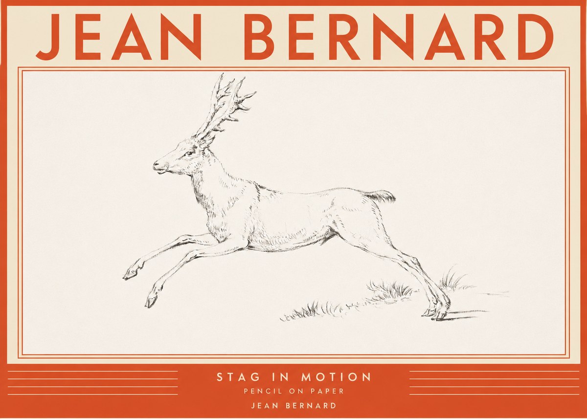 Jean Bernard Stag in Motion No2 - Plakat