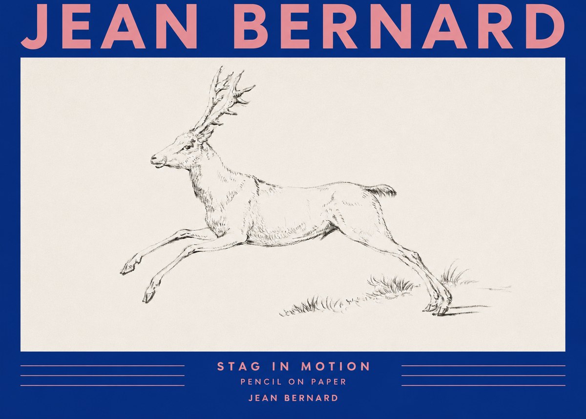 Jean Bernard Stag in Motion No3 - Plakat