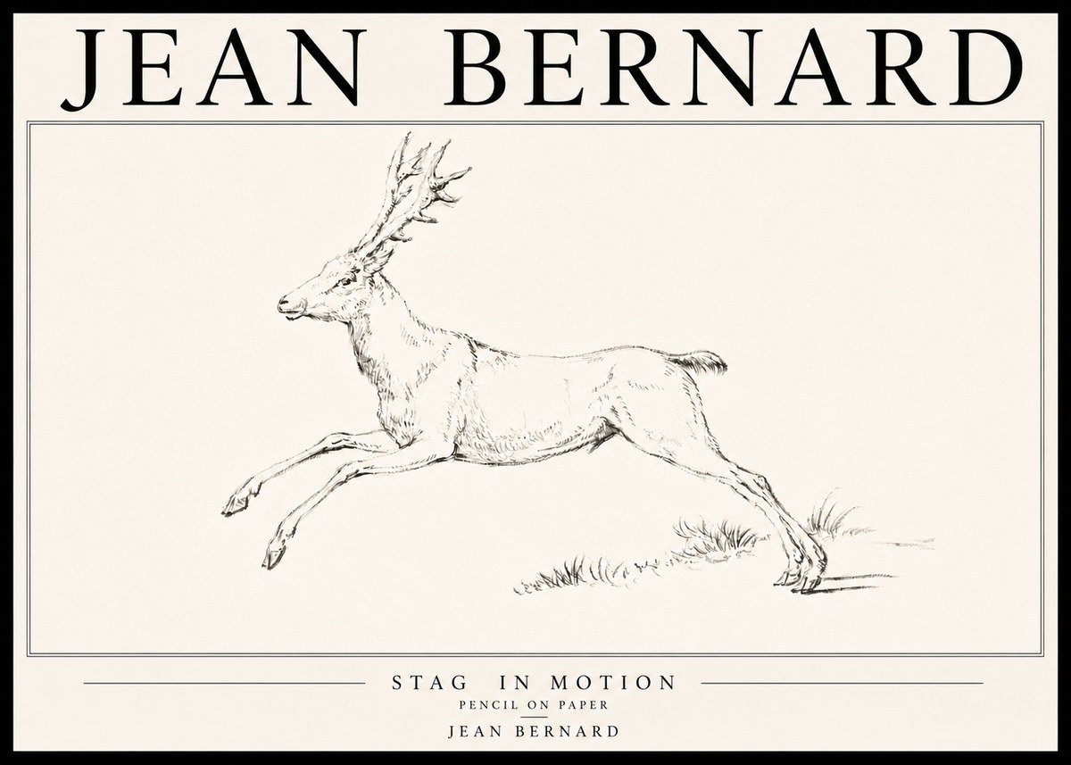 Jean Bernard Stag in Motion No6 - Plakat