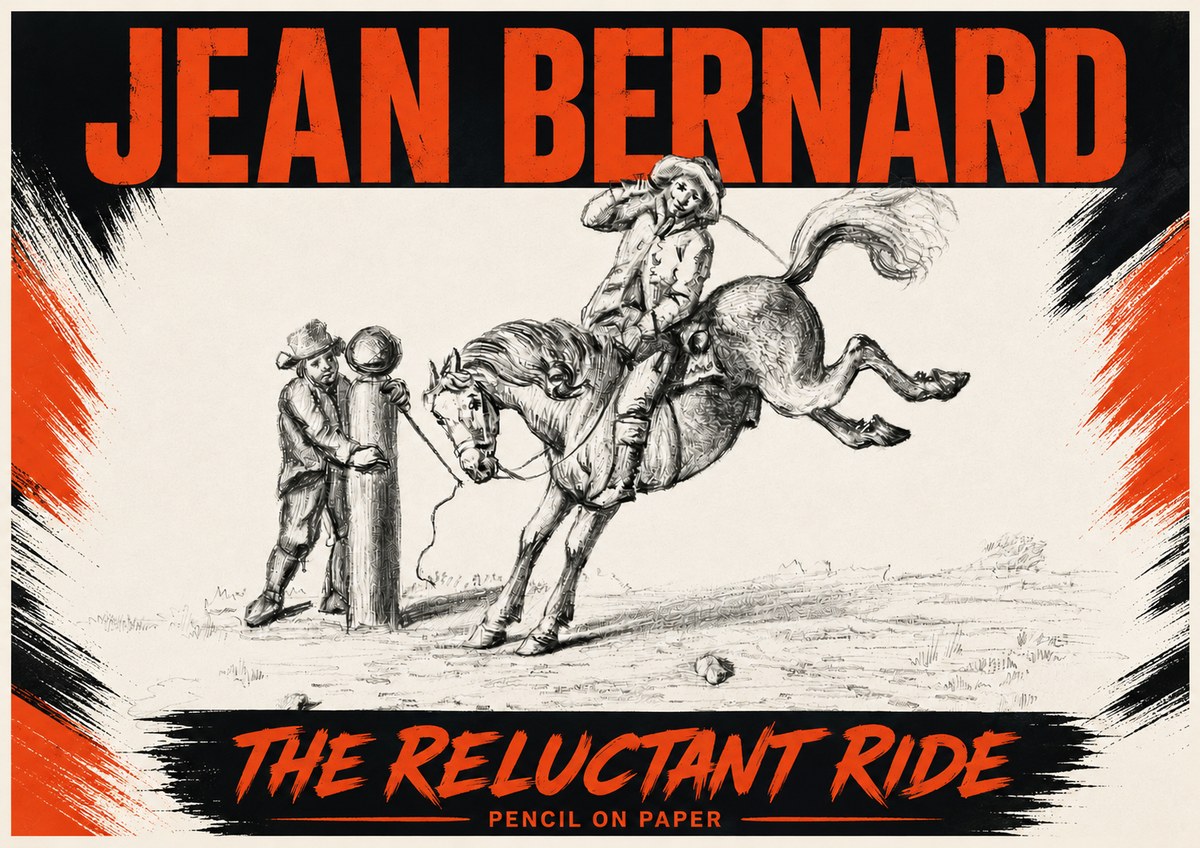 Jean Bernard A Study of the Bucking Horse No6 - Plakat