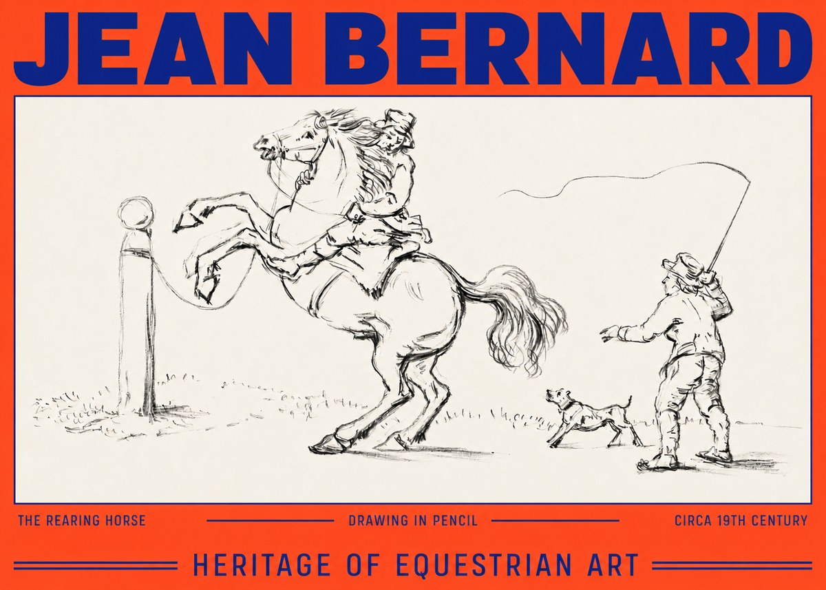 Jean Bernard The Rearing Horse I No3 - Plakat