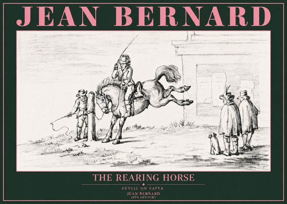 Jean Bernard The Rearing Horse II No3 - Plakat