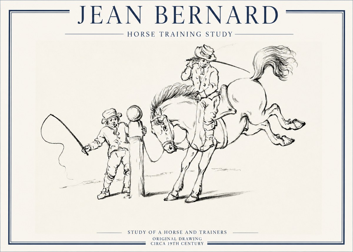 Jean Bernard Horse Training Study No1 - Plakat