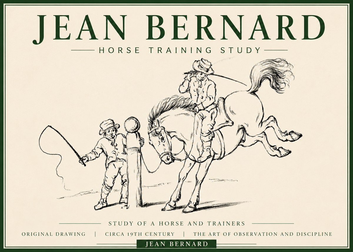 Jean Bernard Horse Training Study No3 - Plakat