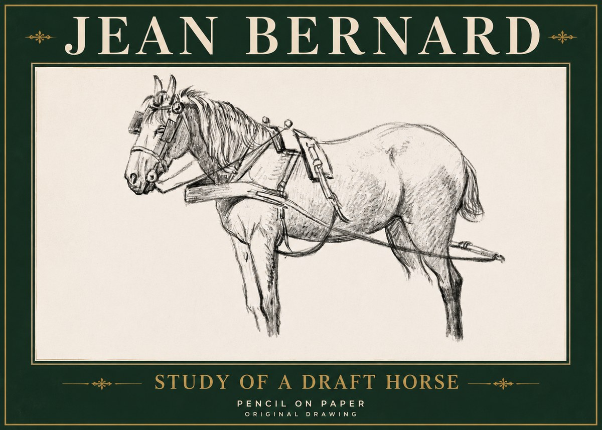 Jean Bernard Study of a Draft Horse I No5 - Plakat