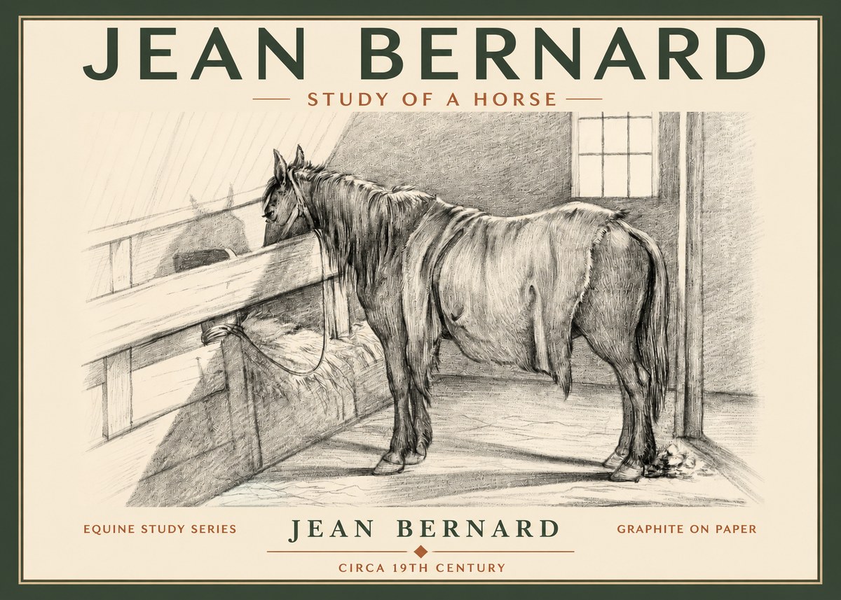 Jean Bernard Study of a Horse XIII No2 - Plakat
