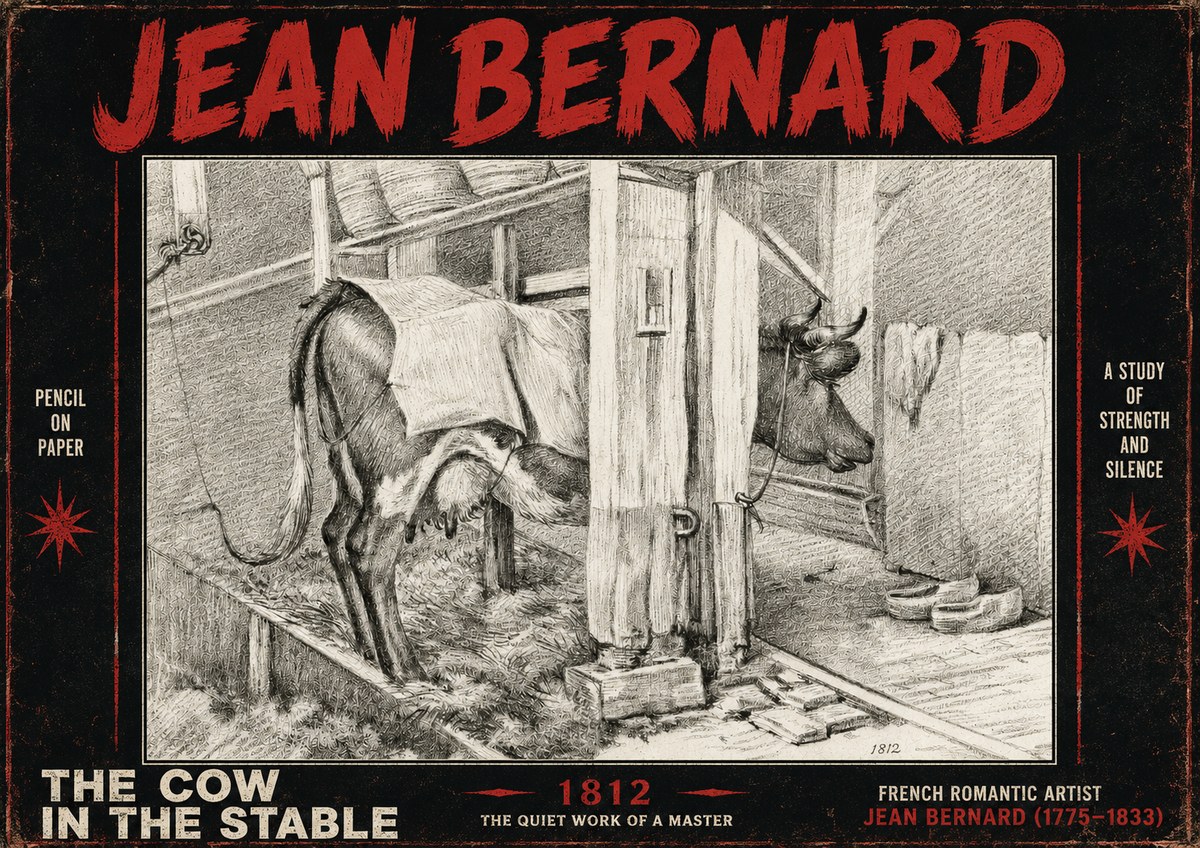 Jean Bernard The Cow in the Stable No4 - Plakat