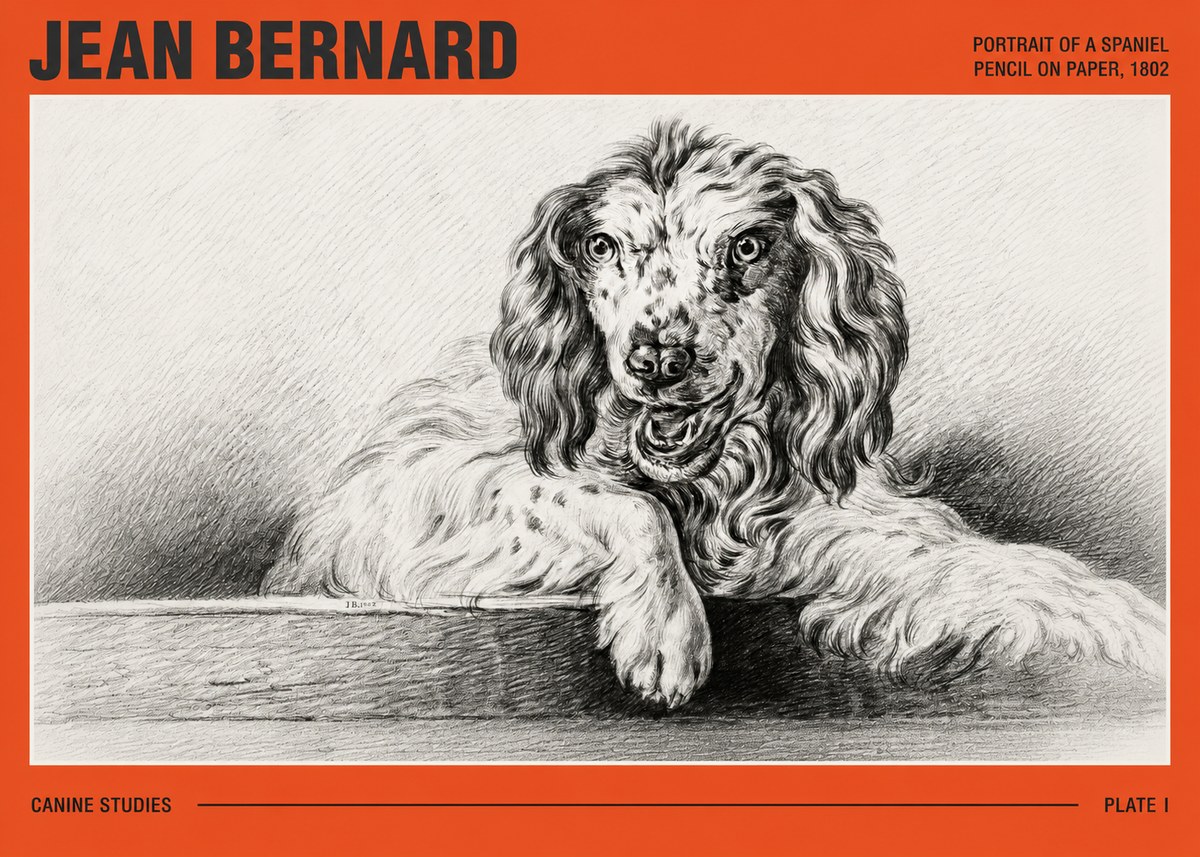 Jean Bernard Portrait of a Spaniel No3 - Plakat
