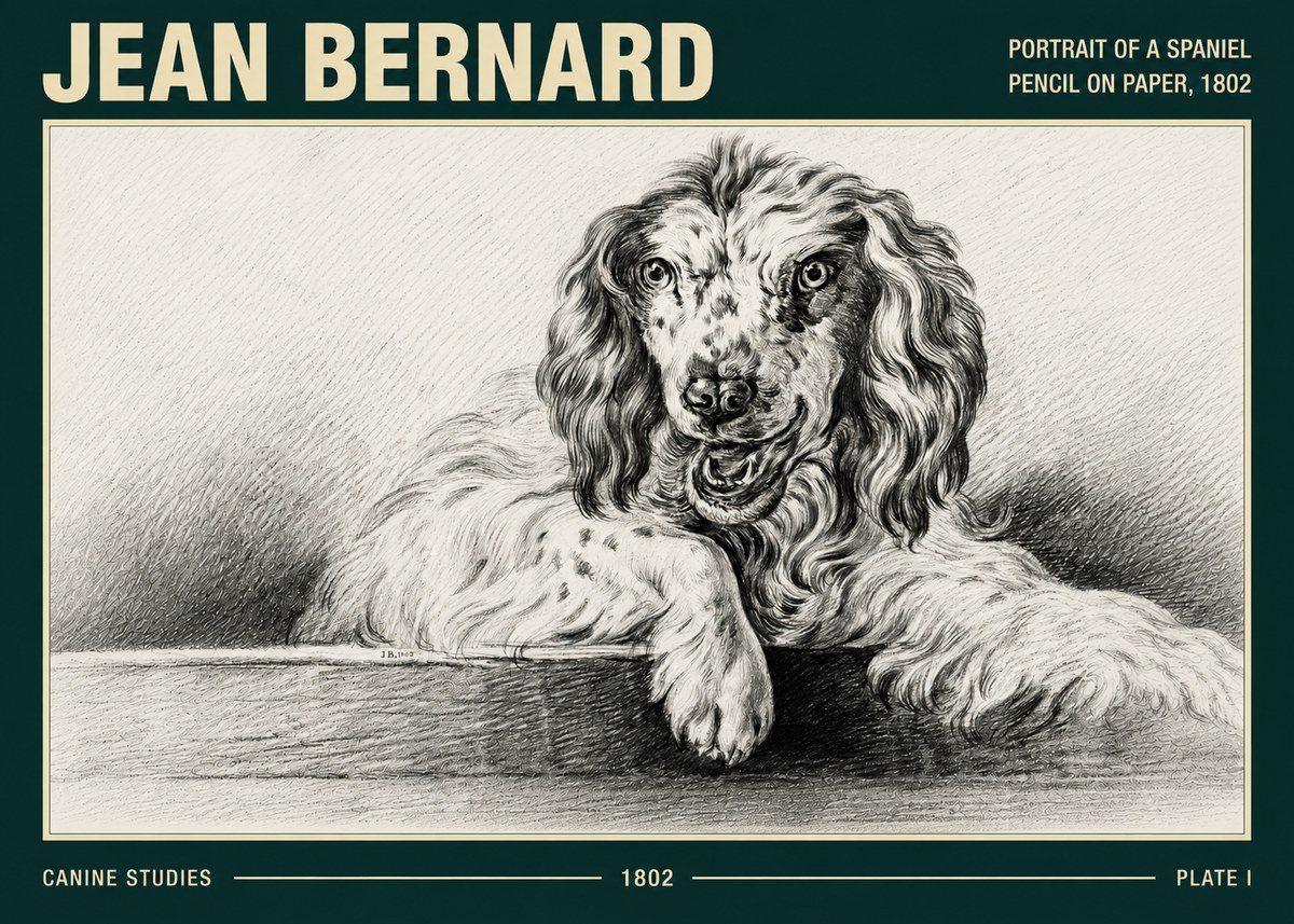 Jean Bernard Portrait of a Spaniel No5 - Plakat