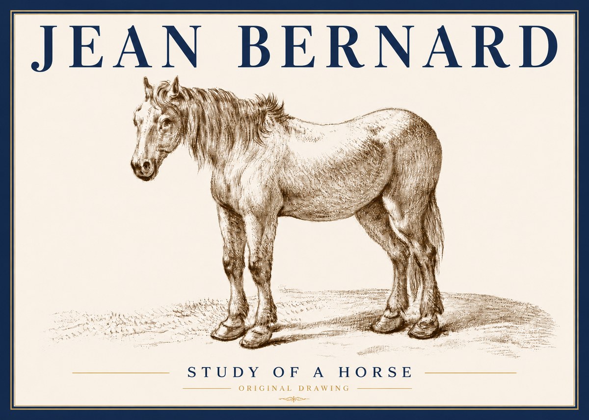 Jean Bernard Study of a Horse XIV No6 - Plakat