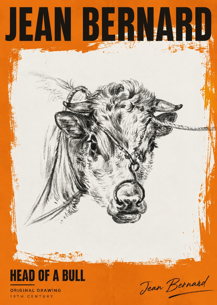 Jean Bernard Head of a Bull No2 - Plakat