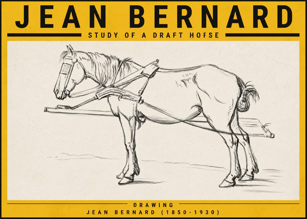 Jean Bernard Study of a Draft Horse II No5 - Plakat