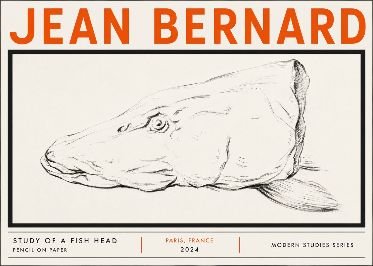 Jean Bernard Study of a Fish Head No5 - Plakat