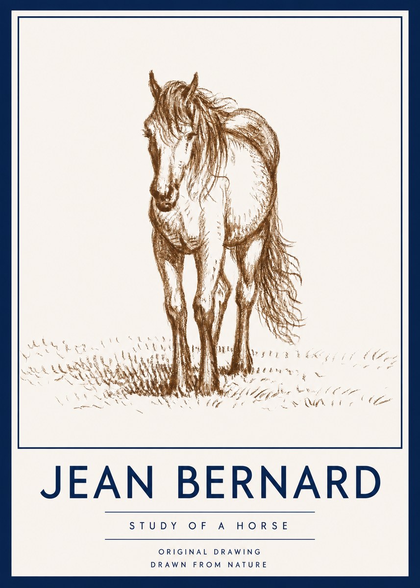 Jean Bernard Study of a Horse XV No4 - Plakat