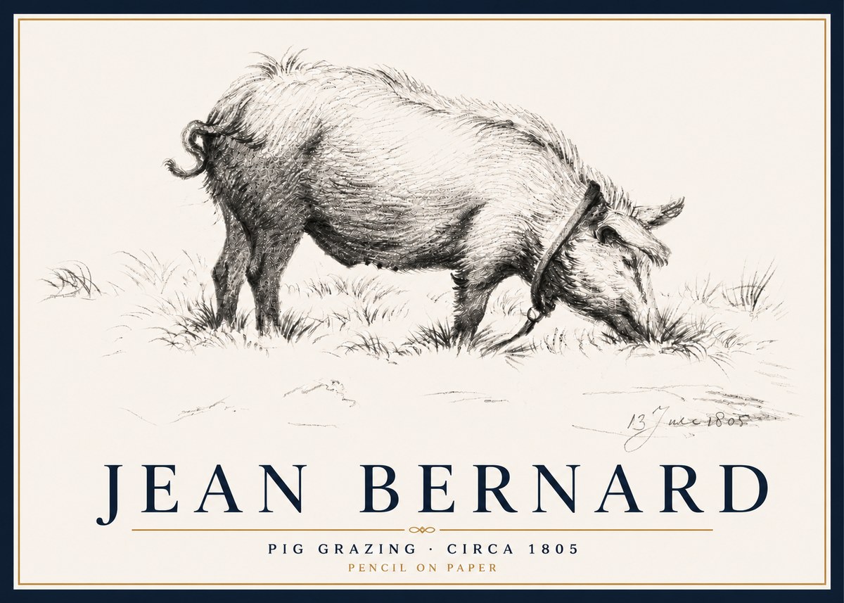 Jean Bernard Pig Grazing No5 - Plakat