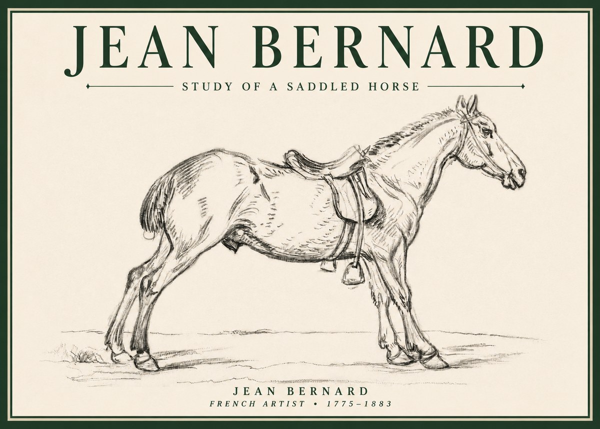 Jean Bernard Study of a Saddled Horse No4 - Plakat