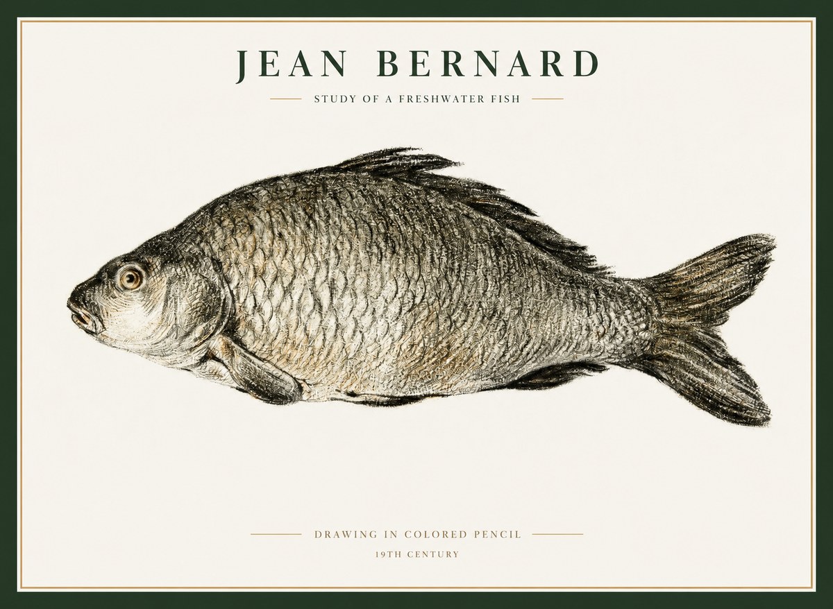 Jean Bernard Study of a Freshwater Fish No1 - Plakat