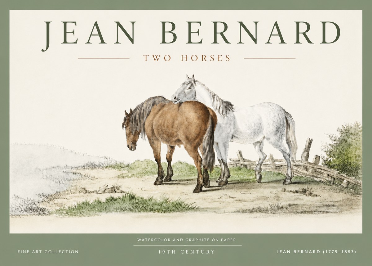 Jean Bernard Two Horses II No4 - Plakat