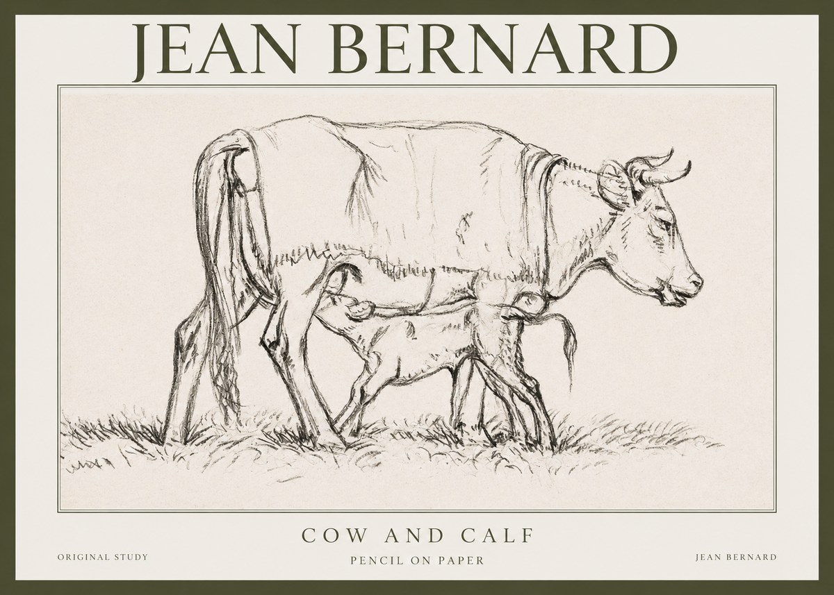 Jean Bernard Cow and Calf II No1 - Plakat