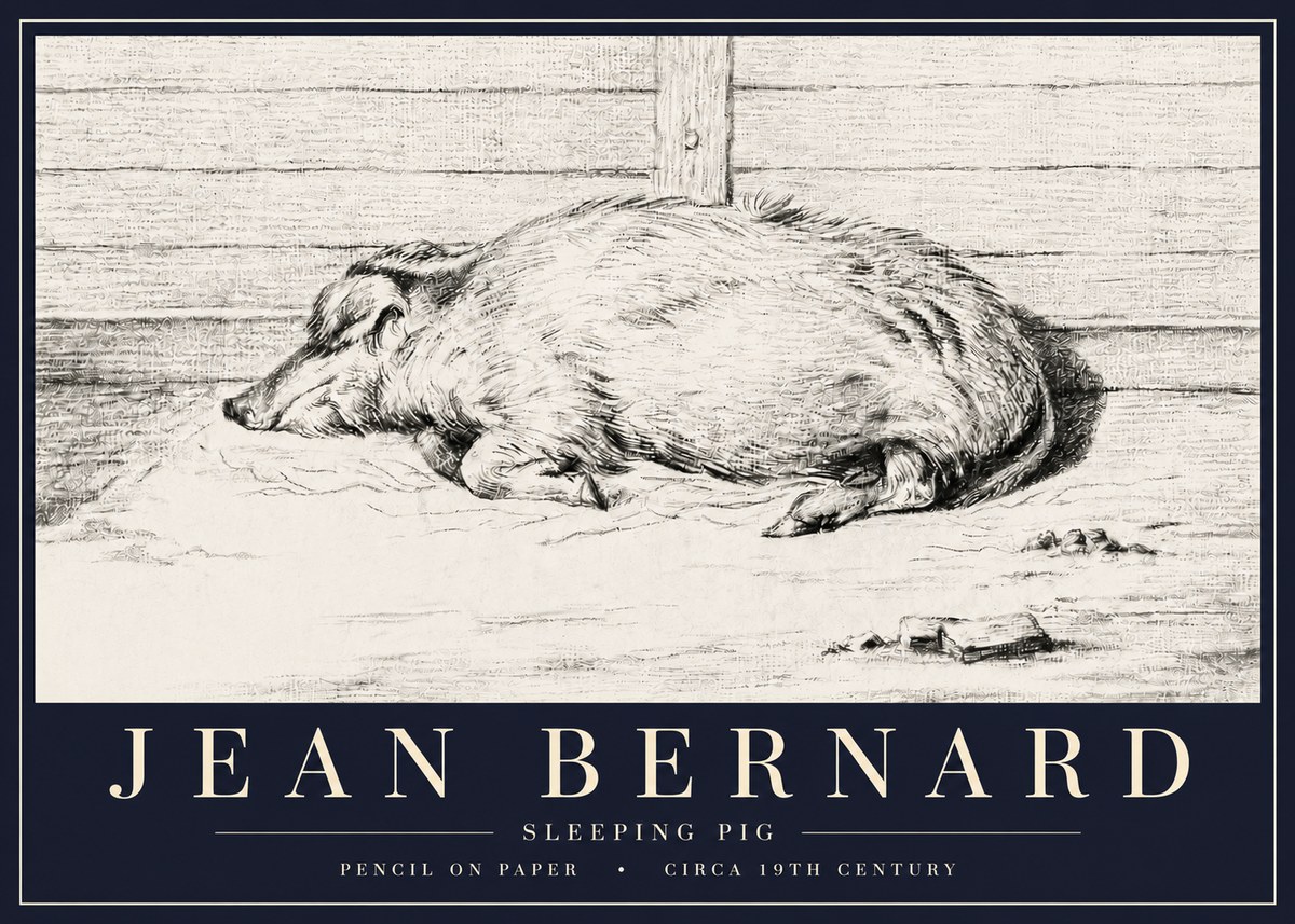 Jean Bernard Sleeping Pig I No6 - Plakat