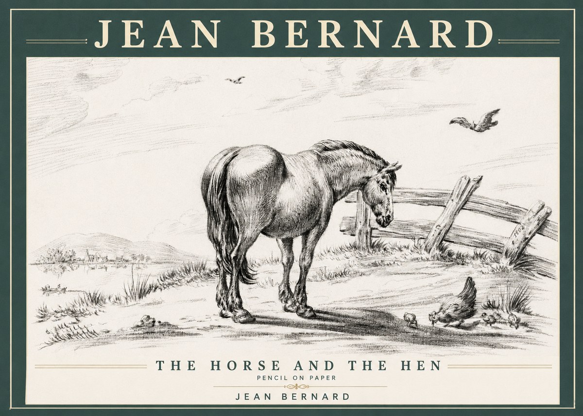 Jean Bernard Horse at the Fence No4 - Plakat