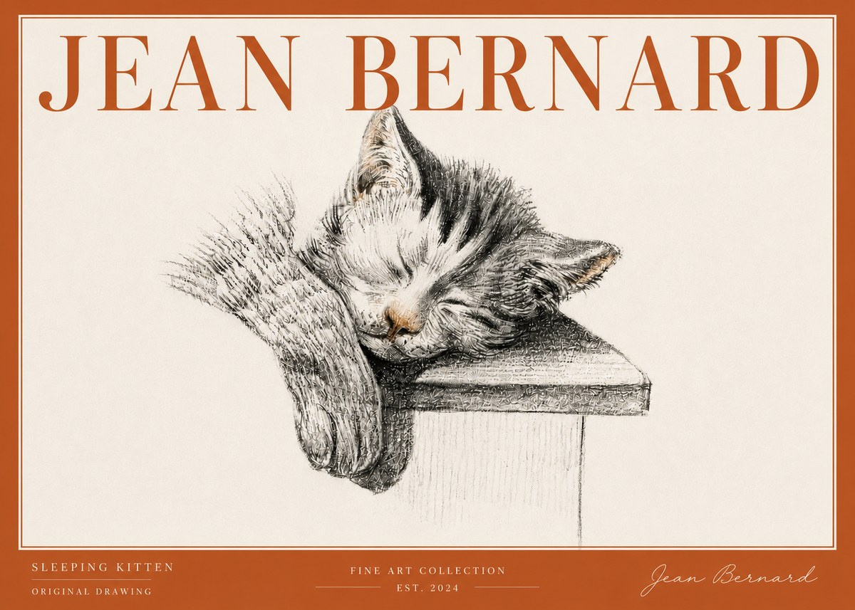 Jean Bernard Sleeping Kitten No6 - Plakat