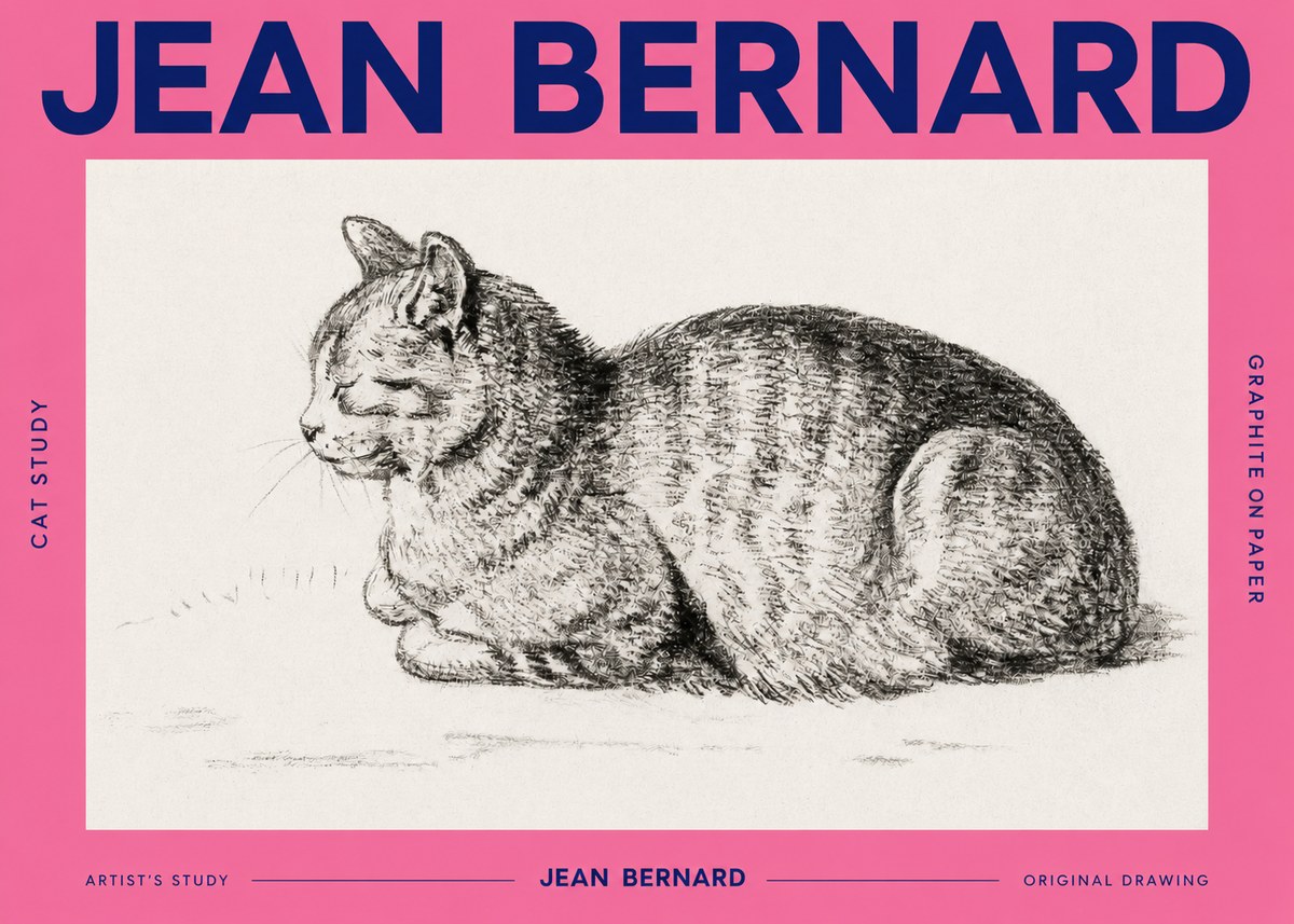 Jean Bernard Cat Study XII No2 - Plakat