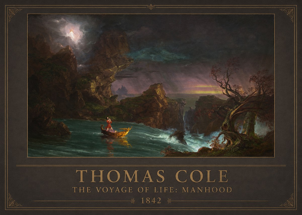 Thomas Cole The Voyage of Life: Manhood II No1 - Plakat