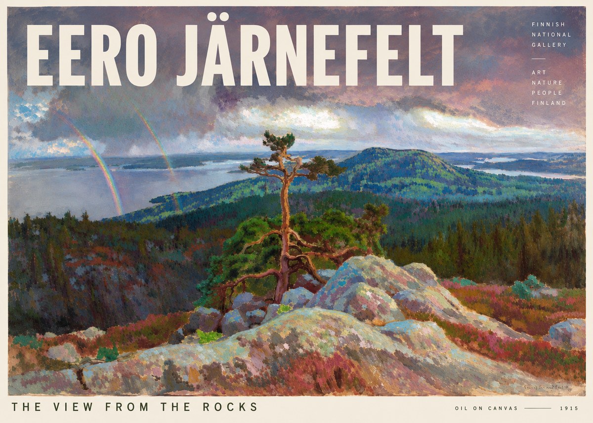 Eero Järnefelt Landscape with Rainbow, 1915 No6 - Plakat