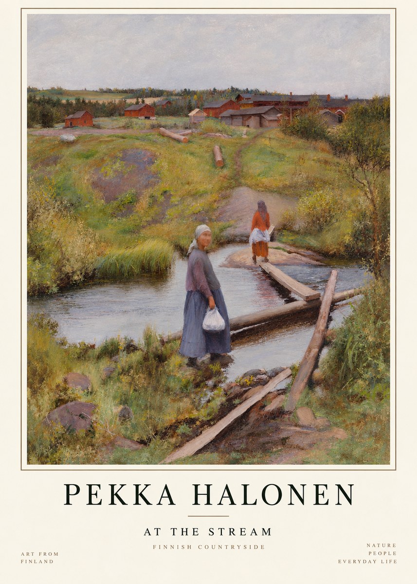 Pekka Halonen At the Stream No1 - Plakat
