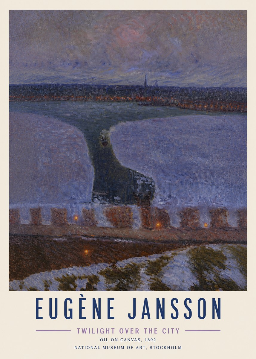 Eugène Jansson Twilight over the City No5 - Plakat