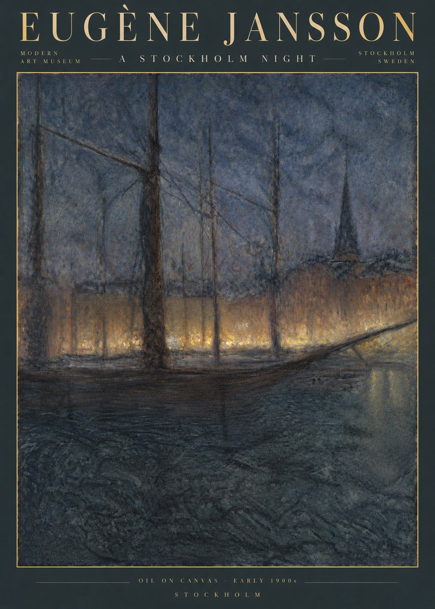 Eugène Jansson Evening on the Water No5 - Plakat