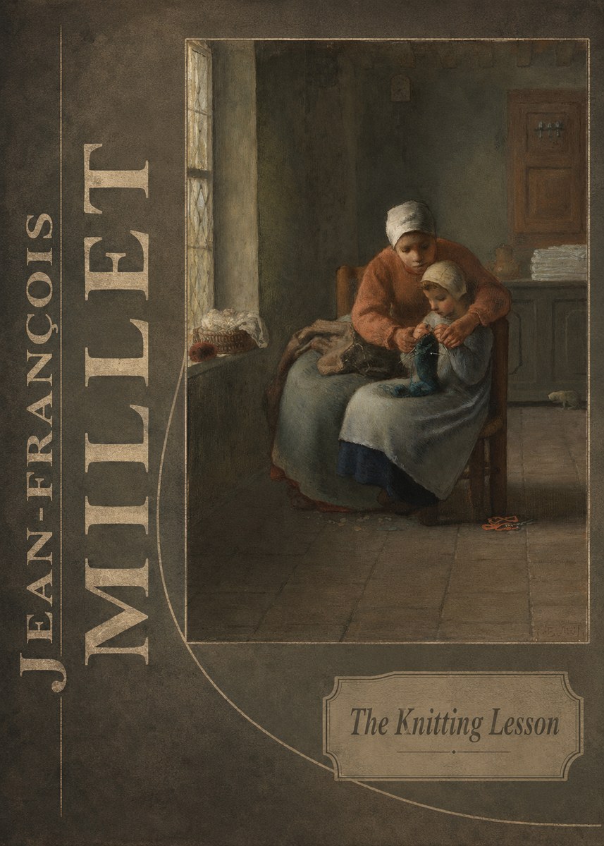 Jean-François Millet The Knitting Lesson II No6 - Plakat