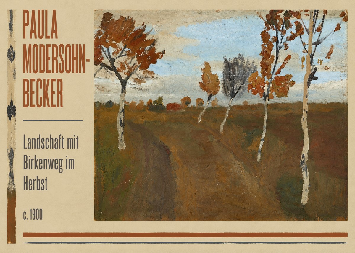Paula Modersohn-Becker Landschaft Mit Birkenweg Im Herbst No2 - Plakat