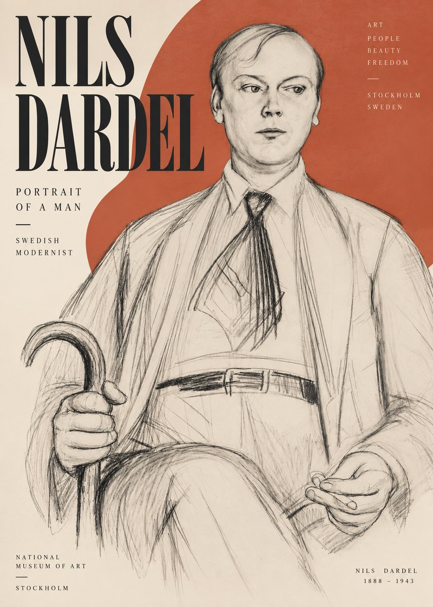 Nils Dardel Portrait of a Man No3 - Plakat