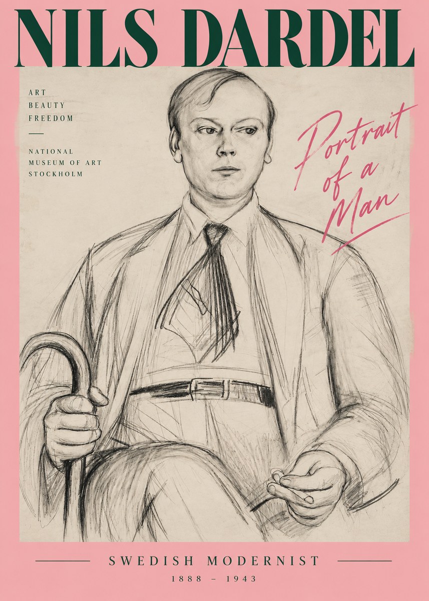 Nils Dardel Portrait of a Man No4 - Plakat