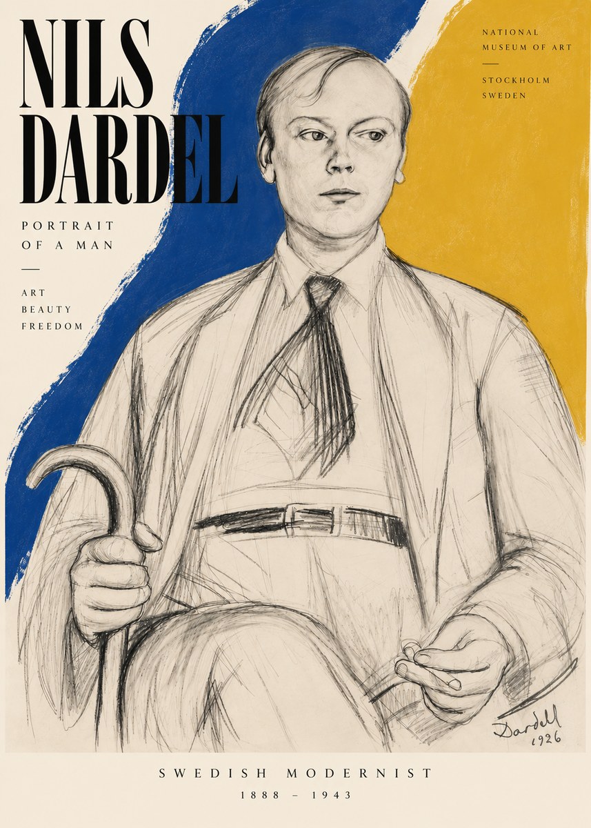 Nils Dardel Portrait of a Man No5 - Plakat