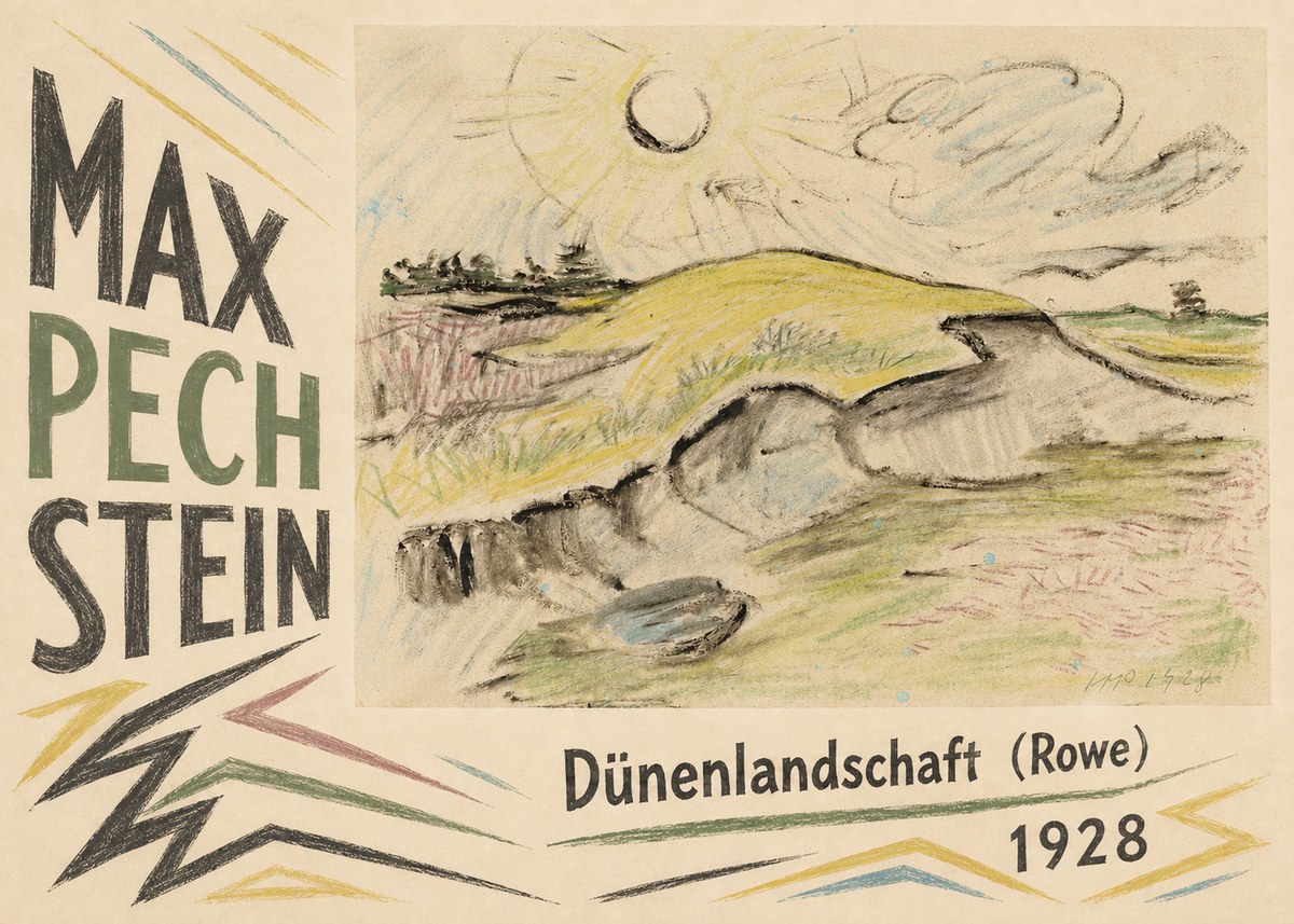 Max Pechstein Dünenlandschaft (Rowe) No4 - Plakat