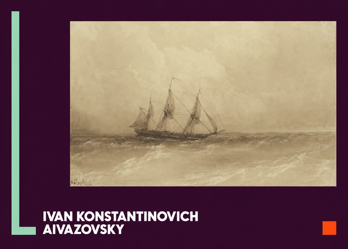 Ivan Konstantinovich Aivazovsky Sailing Ship, 1843 No5 - Plakat