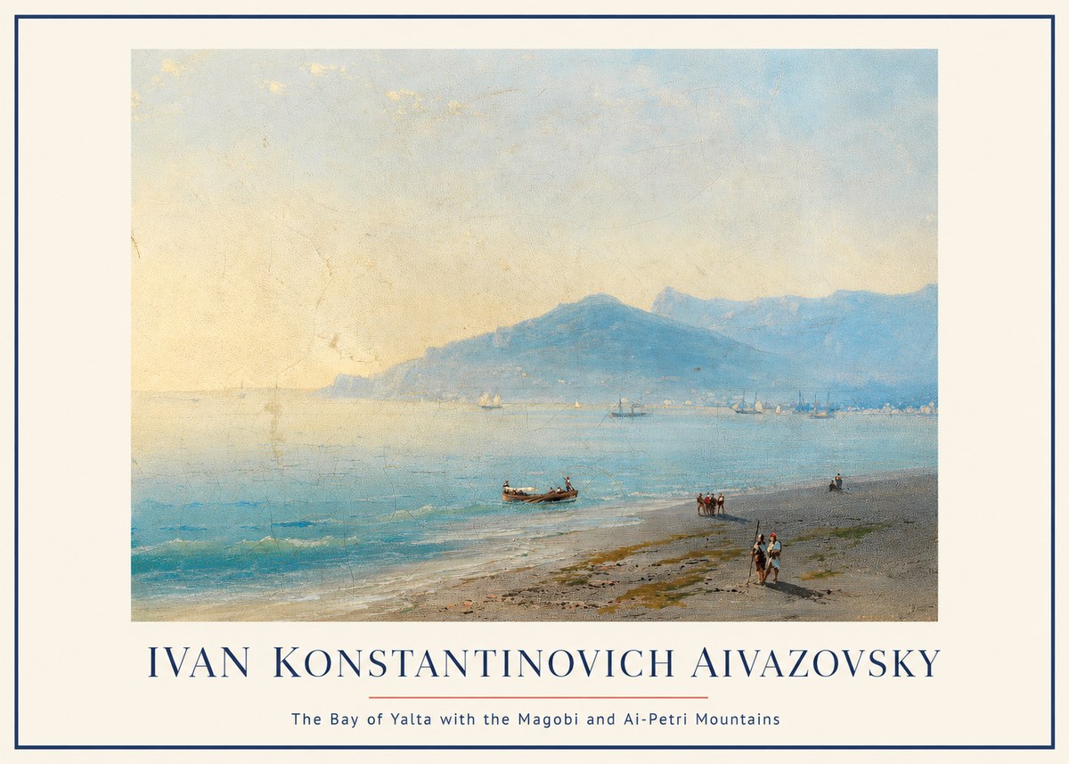 Ivan Konstantinovich Aivazovsky The Bay of Yalta with the Magobi and Ai-petri Mountains No1 - Plakat