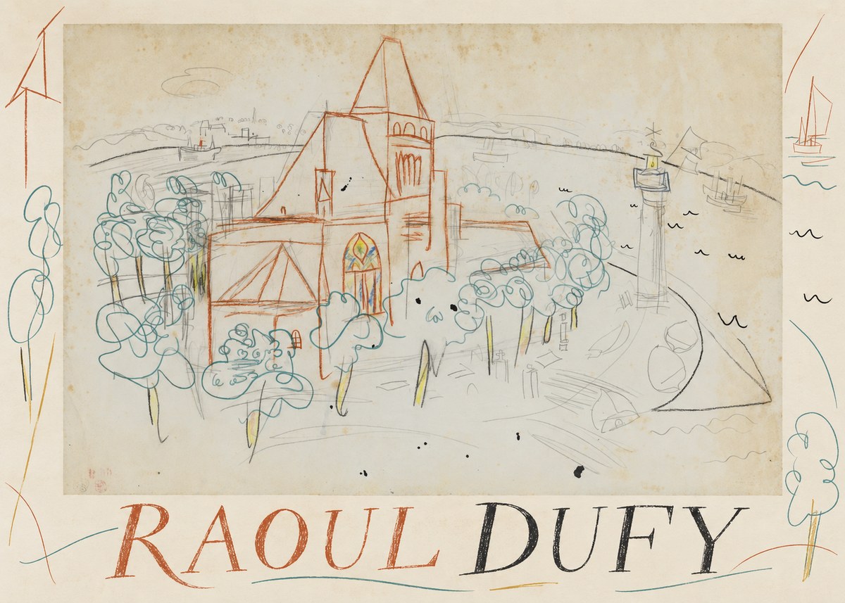 Raoul Dufy Coastal Church and Lighthouse No2 - Plakat