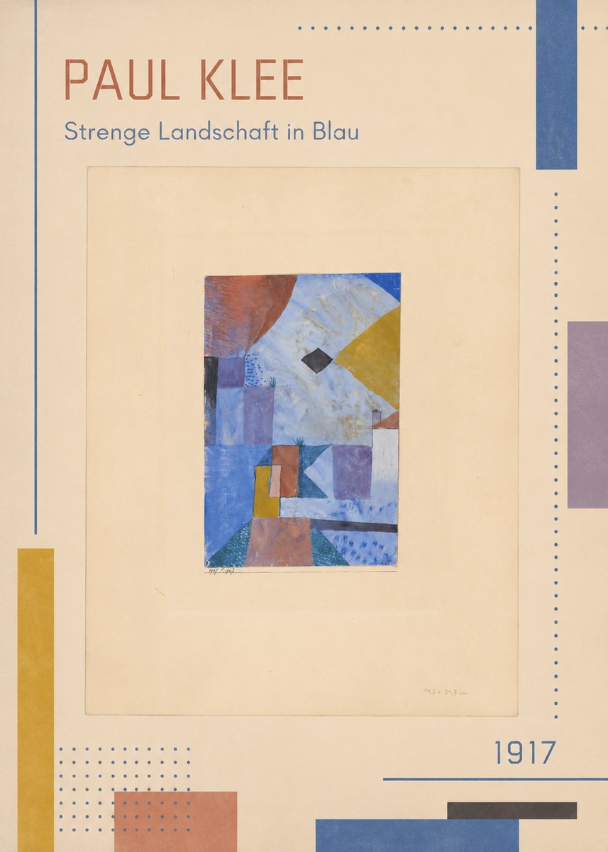 Paul Klee Strenge Landschaft in Blau No2 - Plakat