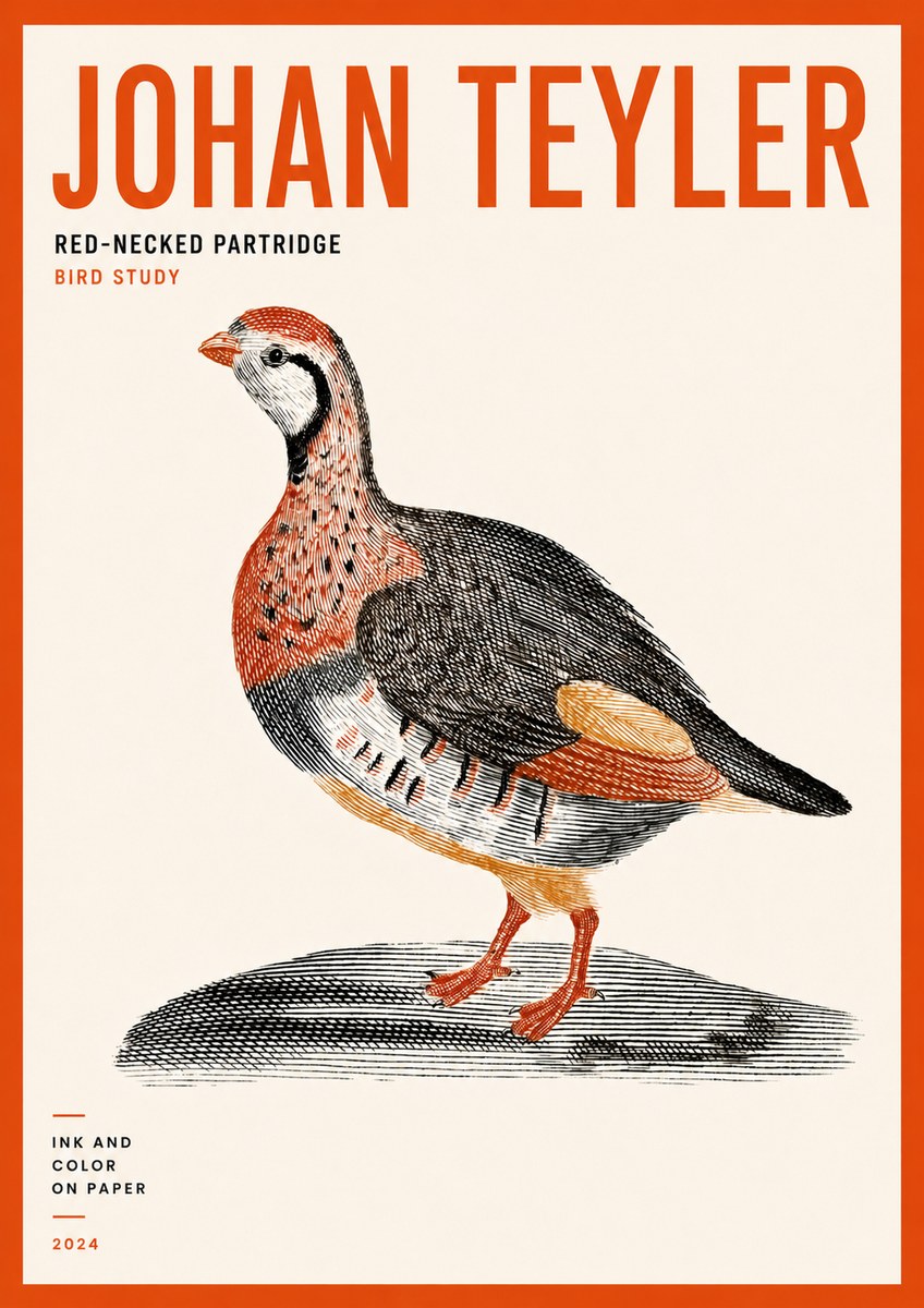 Johan Teyler Red-necked Partridge No5 - Plakat