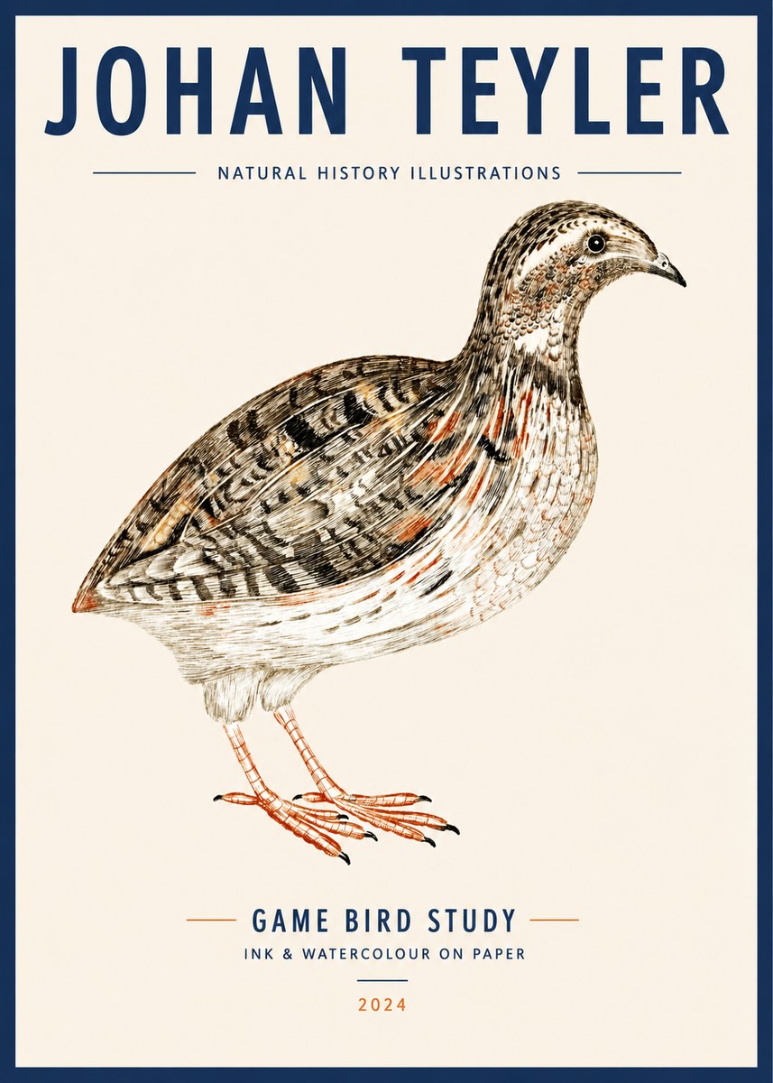 Johan Teyler Game Bird Study No3 - Plakat