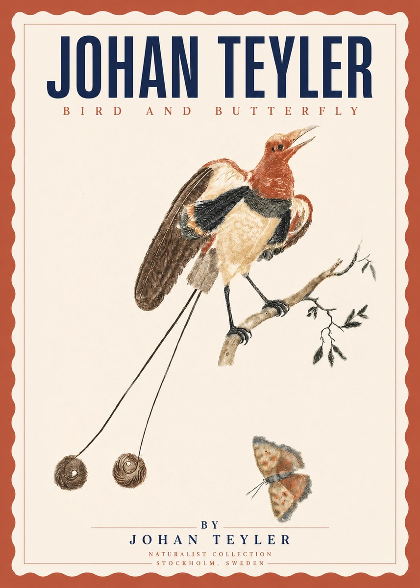 Johan Teyler Bird and Butterfly No3 - Plakat